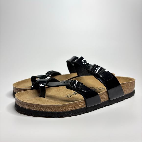 Birkenstock Mayari Toe-Loop Comfort Sandal in Black Patent - Picture 5 of 9